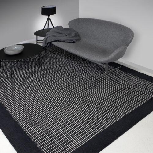 Løst kelim tæppe Luxor midnight white