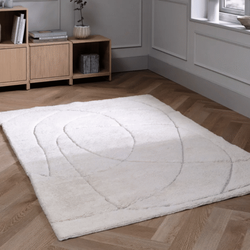 Løst rya tæppe Magni off white